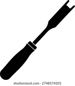Illustration mortise chisel carpentry hand tool isolated silhouette vector