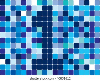 illustration of mosaic background with no.1 cubes