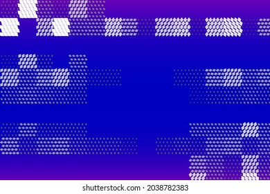 Illustration with mosaic pattern. Blue and purple gradient background. 