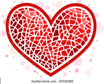 Illustration of a Mosaic Shaped Like a Heart