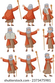 Illustration Moses in various