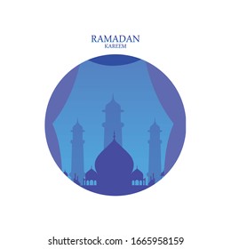 illustration mosque , background ramadan mubarak