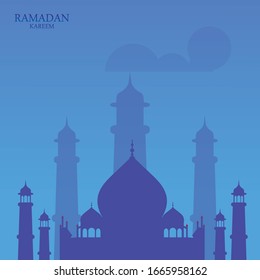 Illustrationsmoschee, Hintergrund Rmadan Mubarak