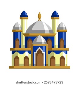 Illustration of a Mosque Building with a Dome