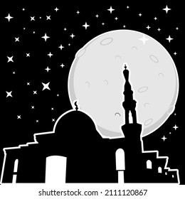 illustration of a mosque building suitable for Islamic holidays