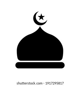 illustration of mosque dome with star moon. Islamic icons can be used for the month of Ramadan, Eid and Eid Al-Adha. for logo, website and poster designs. vector