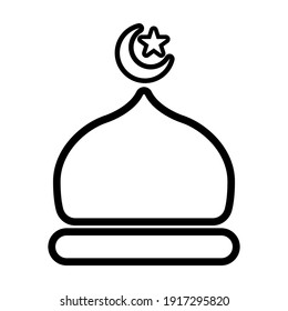 illustration of mosque dome with star moon. Islamic icons can be used for the month of Ramadan, Eid and Eid Al-Adha. for logo, website and poster designs. vector