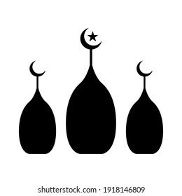 illustration of mosque dome with star moon. Islamic icons can be used for the month of Ramadan, Eid and Eid Al-Adha. for logo, website and poster designs. vector