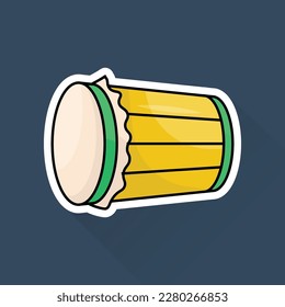 Illustration of Mosque Drum in Flat Design
