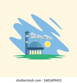 illustration of the mosque during the daytime