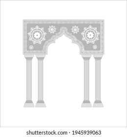 illustration of mosque gates or doors with typical Arabic ornaments for the background and templates of Islamic holidays