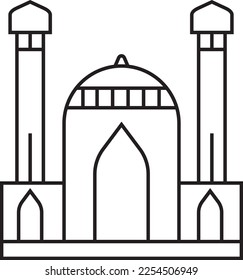 Illustration of a mosque icon on a white background