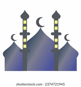 Illustration einer Moschee mit zwei Minaretten