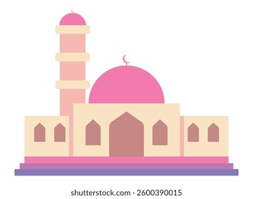 Illustration of an Mosque Islamic Flat
