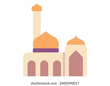 Illustration of an Mosque Islamic Flat