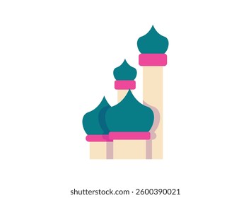 Illustration of an Mosque Islamic Flat