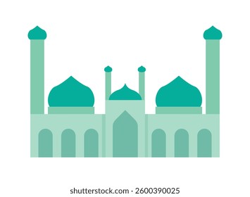 Illustration of an Mosque Islamic Flat