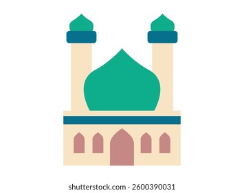 Illustration of an Mosque Islamic Flat