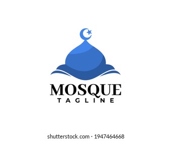Illustration einer Moschee. modernes islamisches Logo. gut für jedes Geschäft, Organisation oder Stiftung mit einem islamischen Thema.