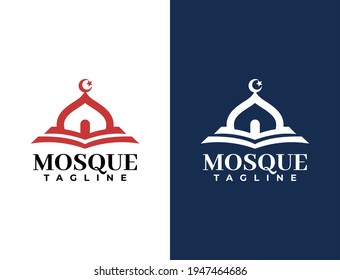 Illustration of a mosque. modern Islamic logo. good for any business, organization or foundation with a Islamic theme.