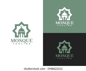 Illustration of a mosque. modern Islamic logo. good for any business, organization or foundation with a Islamic theme.