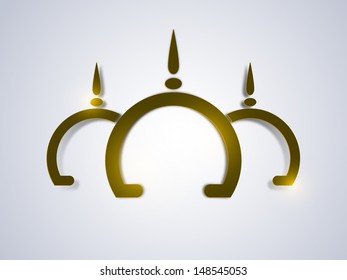 Illustration of mosque on abstract background for Muslim community festival Eid Mubarak.