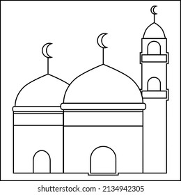 illustration of mosque one tower