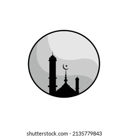 illustration of mosque roof silhouette vector icon