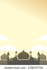 illustration of mosque silhouette background design