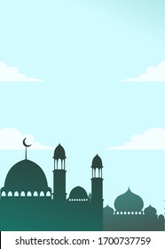 ilustración del diseño de fondo de silueta de mezquita