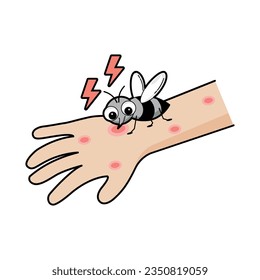 Ilustración de un mosquito mordiendo el brazo de una persona.