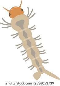 Illustration of Mosquito Larva Vector Art