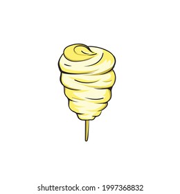 illustration of the most delicious and cotton candy you have ever seen. yellow candy vector illustration 