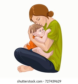 Illustration of mother and child.