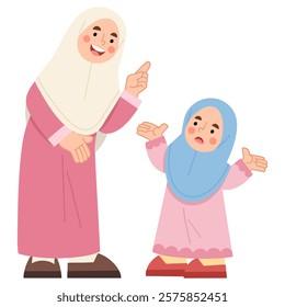 Illustration of mother and daughter talking