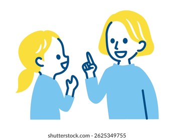 illustration of mother and daughter talking