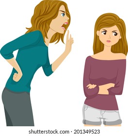 Illustration Of A Mother Nagging On Her Daughter