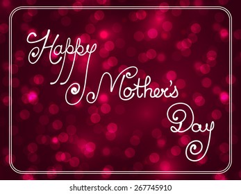 Illustration of Mother's day with beautiful handwritten calligraphy.