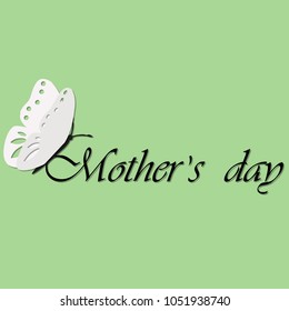 illustration of mother's Day with a butterfly and the inscription