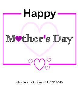 Illustration for Mother's Day. Mother's Day celebration with heart, Happy Mother's Day poster vector. Art for social media, ads, poster, announcements, headers, background