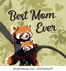 illustration for mother's day chinese panda svg
