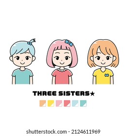 Illustration with the motif of our three sisters
