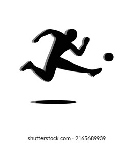 illustration of  a motion kick ball balck and grey flat icon vector