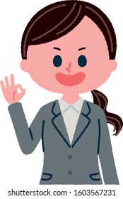 Illustration of a motivated female office worker