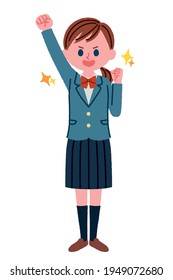 Illustration of a motivated female student