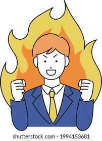 Illustration of a motivated new employee man