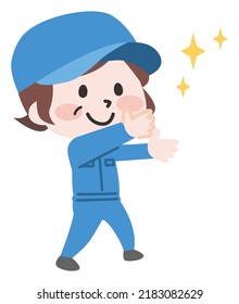 Ilustración de un trabajador motivado posando