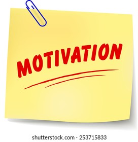 illustration of motivation note on white background