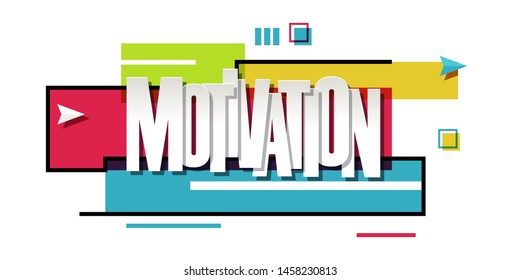 Illustration of "Motivation" word on colorful background