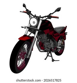 illustration of motor cycle vector design, motorcyle vector red black